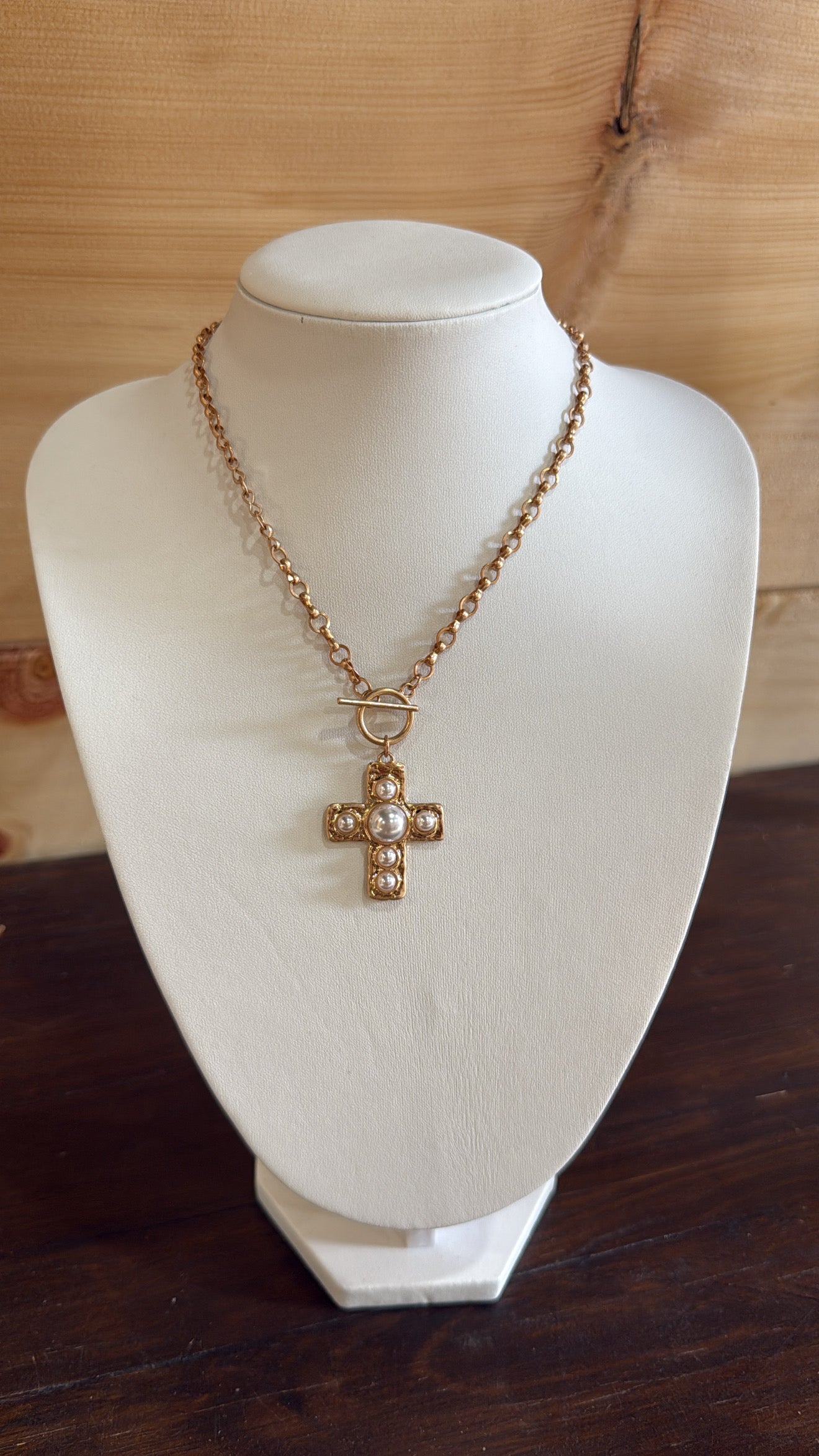 Cross Pearl Necklace