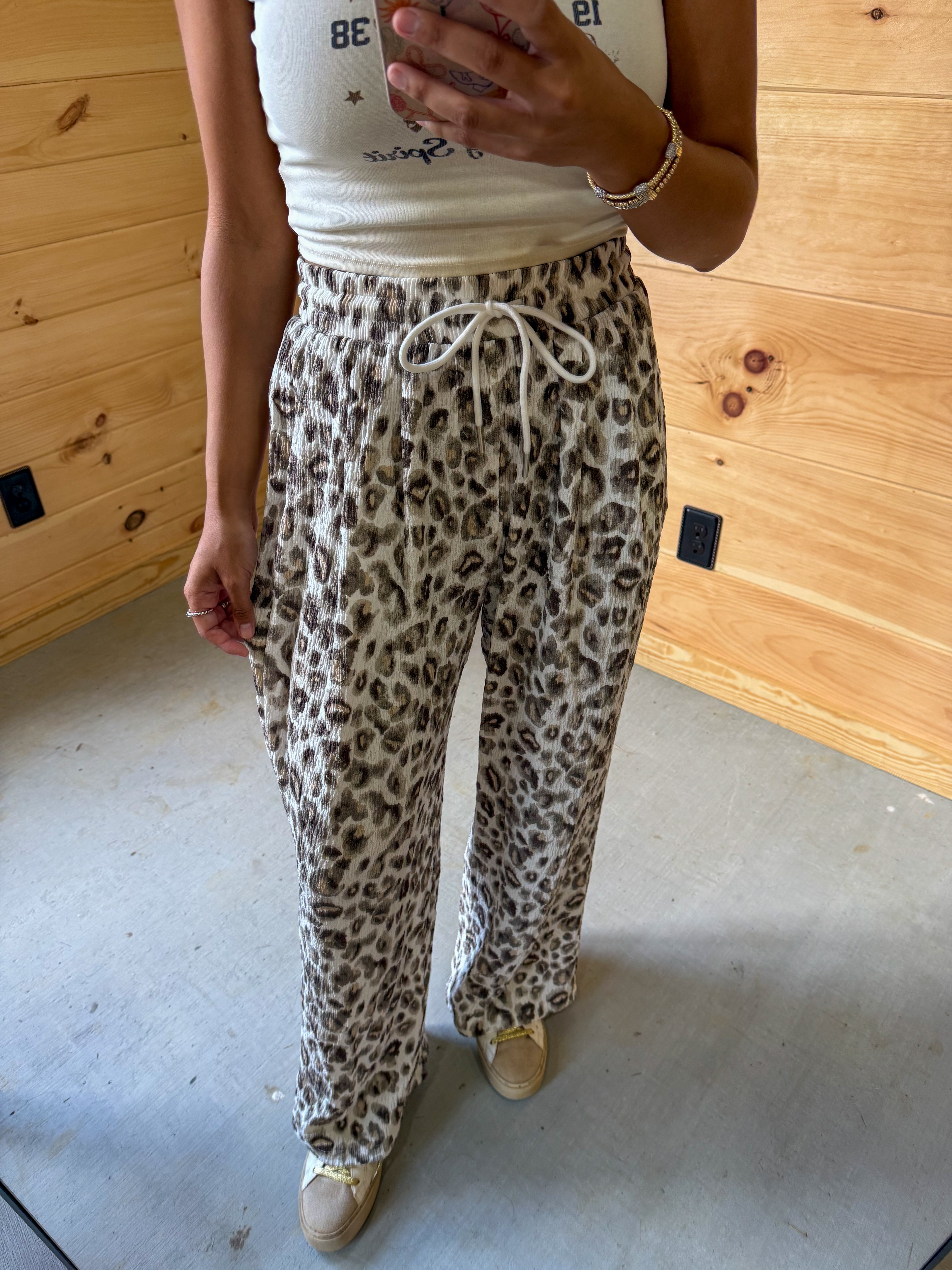 White Leopard Pants