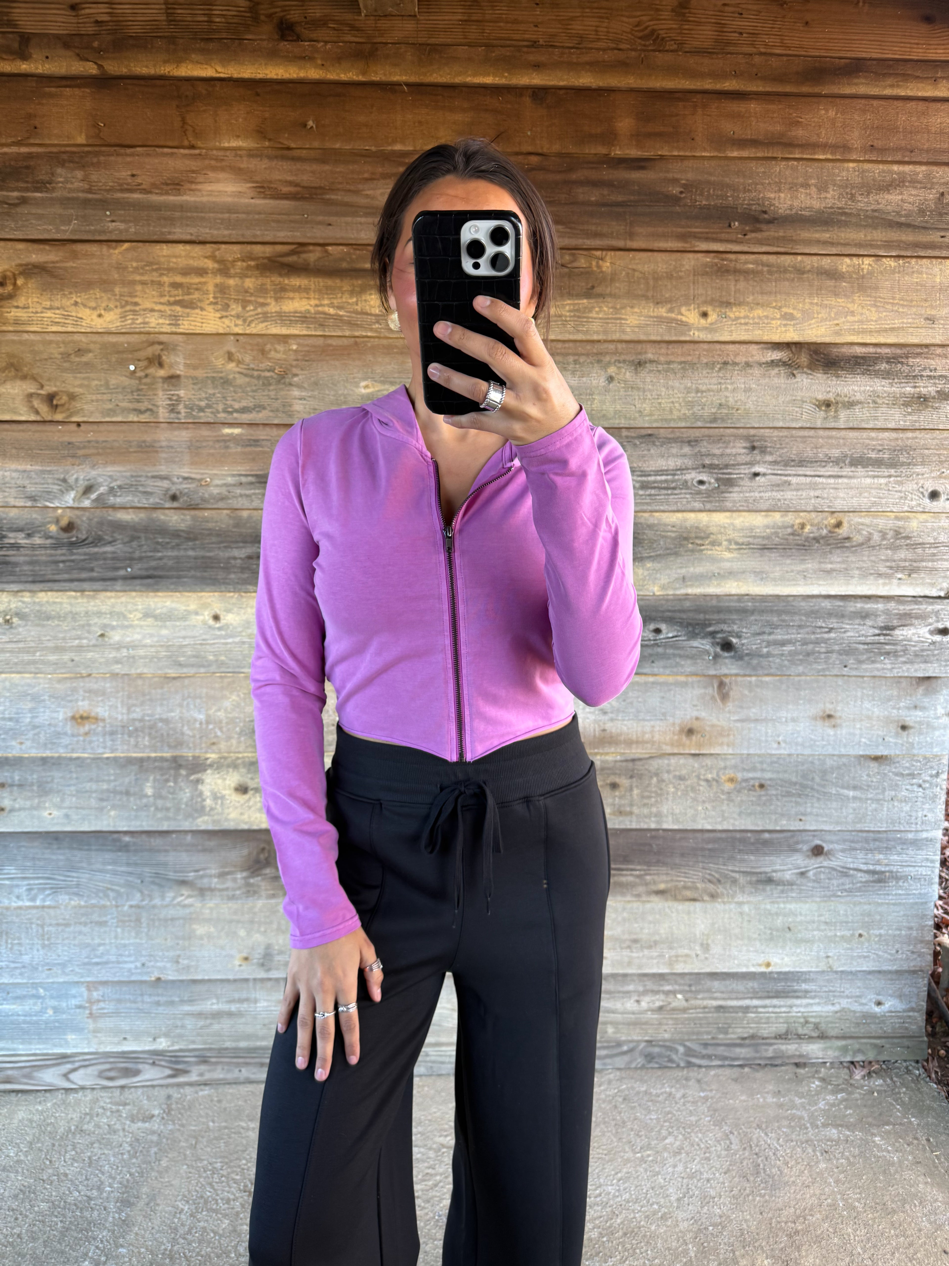 Everyday Cropped Jacket (Plum)