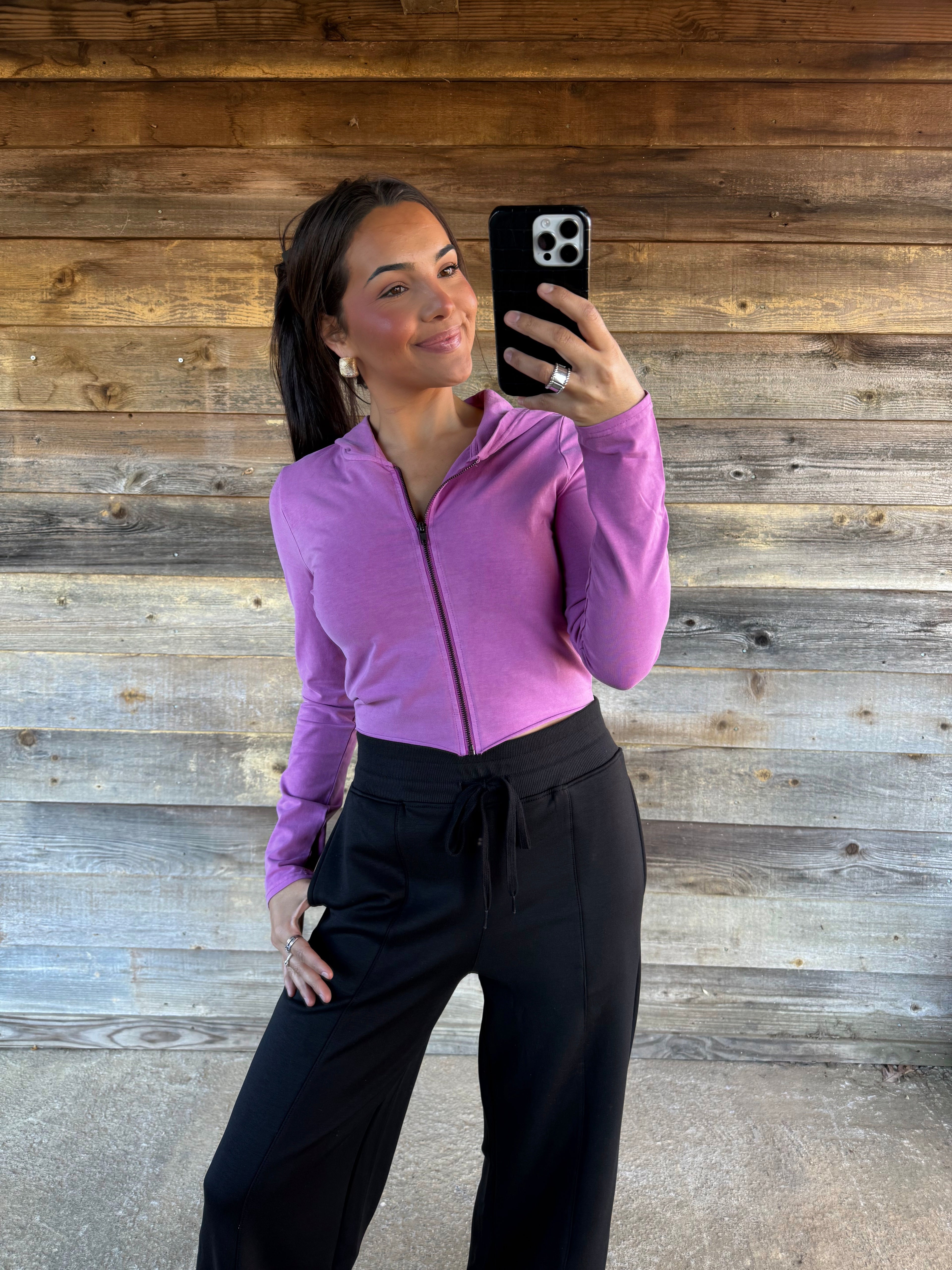 Everyday Cropped Jacket (Plum)