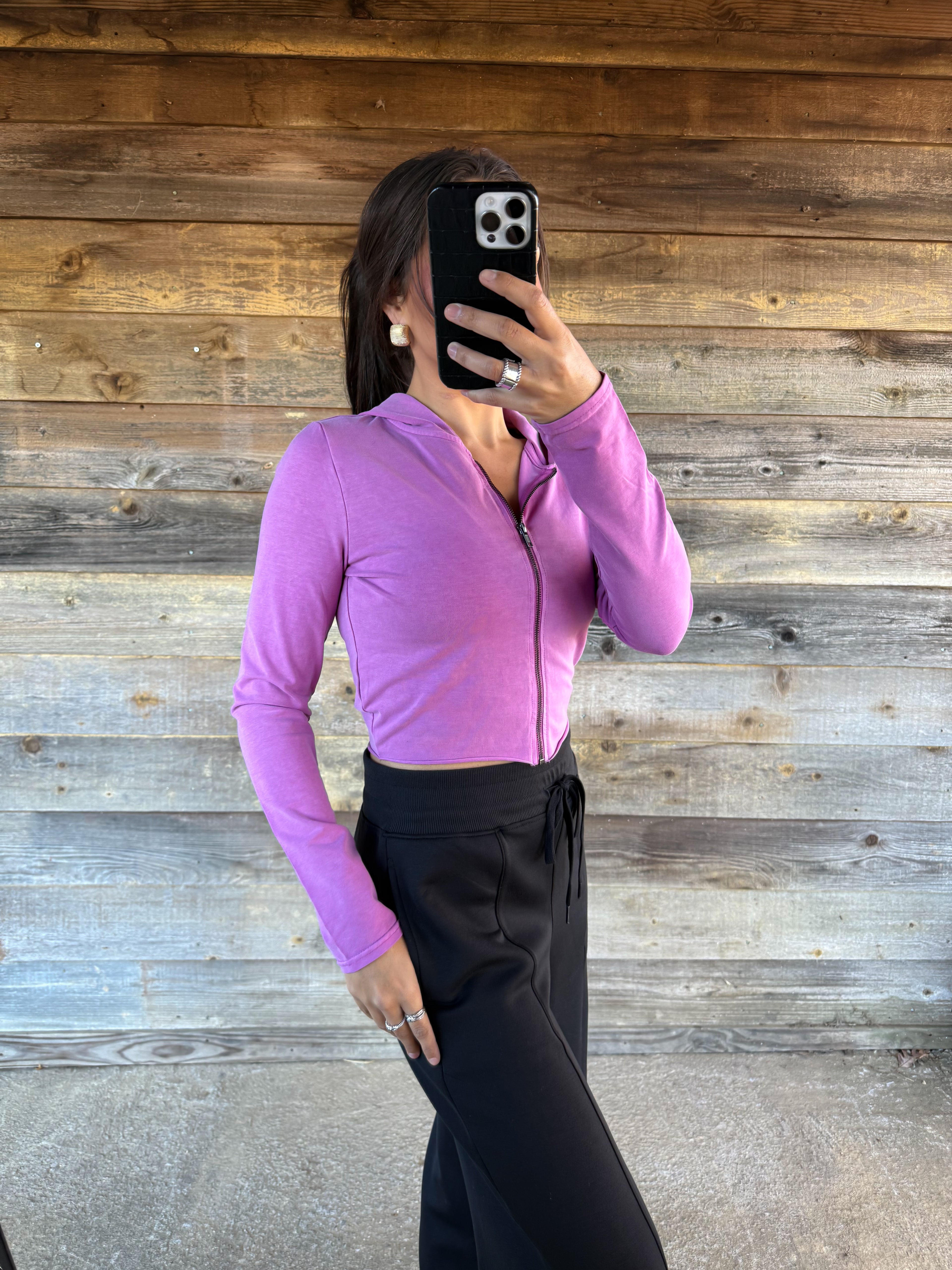 Everyday Cropped Jacket (Plum)